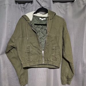 PacSun Olive Utility Jacket with Hood